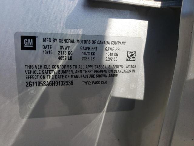 Photo 10 from auction – 2017 CHEVROLET IMPALA LT with VIN 2G1105SA6H9132536