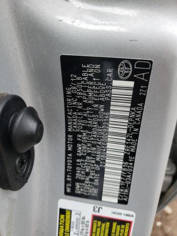 Photo 10 from auction – 2013 TOYOTA COROLLA BA with VIN 2T1BU4EE0DC923146