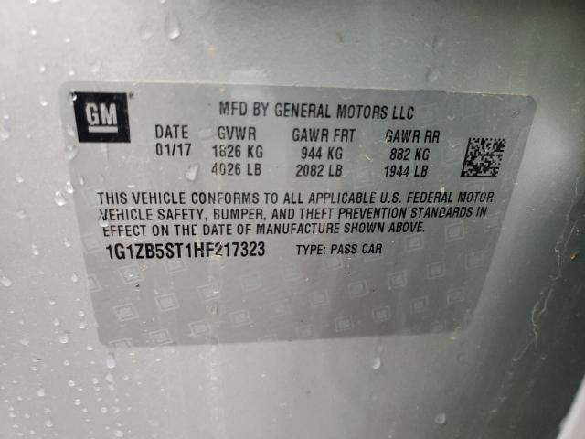Photo 10 from auction – 2017 CHEVROLET MALIBU LS with VIN 1G1ZB5ST1HF217323