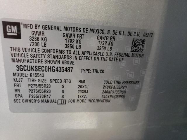 Photo 10 from auction – 2017 CHEVROLET SILVERADO with VIN 3GCUKSEC0HG435487