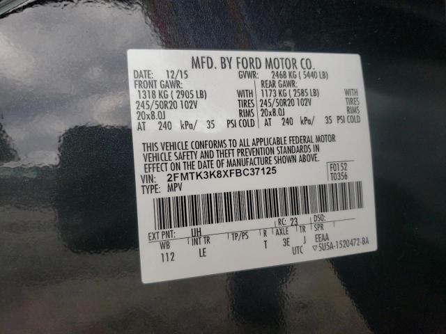 Photo 10 from auction – 2015 FORD EDGE TITAN with VIN 2FMTK3K8XFBC37125