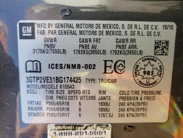 Photo 10 from auction – 2011 GMC SIERRA K15 with VIN 3GTP2VE31BG174425