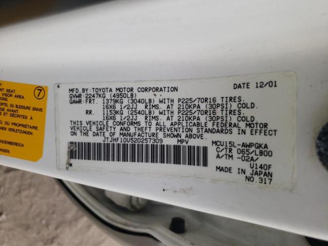 Photo 10 from auction – 2002 LEXUS RX 300 with VIN JTJHF10U520257309