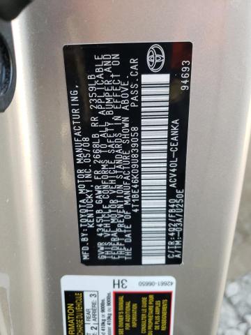 Photo 10 from auction – 2009 TOYOTA CAMRY BASE with VIN 4T1BE46K09U839058