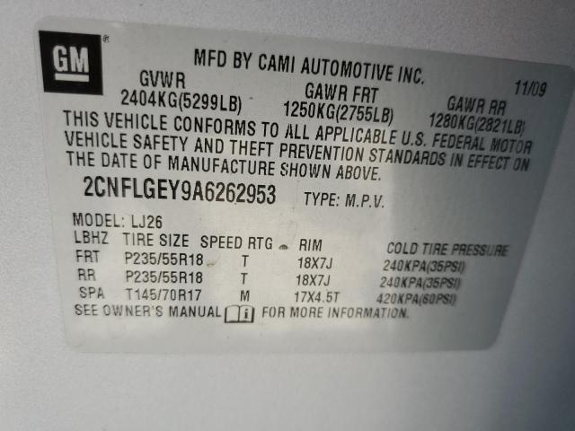 Photo 10 from auction – 2010 CHEVROLET EQUINOX LT with VIN 2CNFLGEY9A6262953