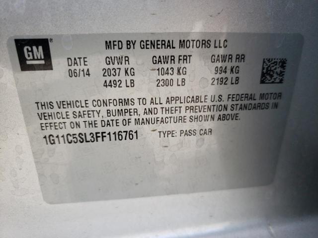 Photo 10 from auction – 2015 CHEVROLET MALIBU 1LT with VIN 1G11C5SL3FF116761