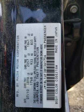 Photo 10 from auction – 2011 MAZDA 3 with VIN JM1BL1UF3B1361756
