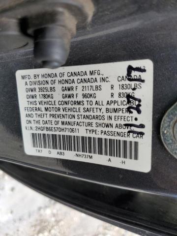 Photo 10 from auction – 2013 HONDA CIVIC SI with VIN 2HGFB6E57DH710611