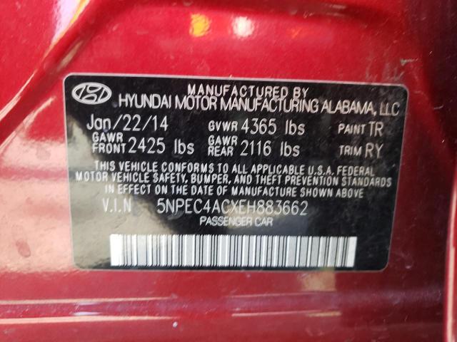 Photo 10 from auction – 2014 HYUNDAI SONATA SE with VIN 5NPEC4ACXEH883662