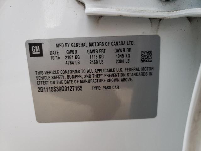 Photo 10 from auction – 2016 CHEVROLET IMPALA LT with VIN 2G1115S39G9127165
