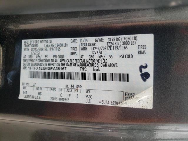 Photo 10 from auction – 2016 FORD F150 SUPER with VIN 1FTFX1EG4GFA36167