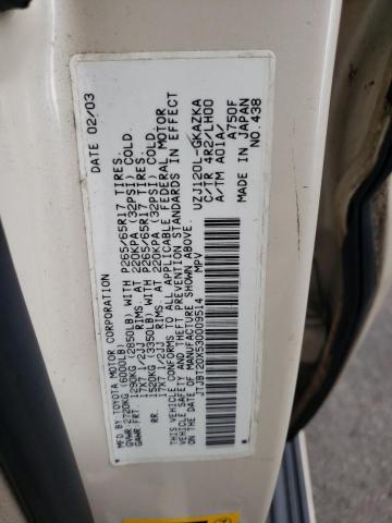 Photo 10 from auction – 2003 LEXUS GX 470 with VIN JTJBT20X530009514