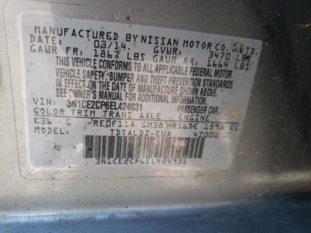 Photo 10 from auction – 2014 NISSAN VERSA NOTE with VIN 3N1CE2CP6EL424931