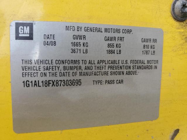Photo 10 from auction – 2008 CHEVROLET COBALT LT with VIN 1G1AL18FX87303695