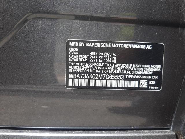 Photo 10 from auction – 2021 BMW 228XI with VIN WBA73AK02M7G65553