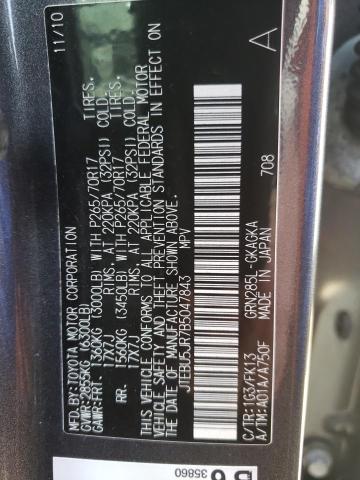 Photo 10 from auction – 2011 TOYOTA 4RUNNER SR with VIN JTEBU5JR7B5047843