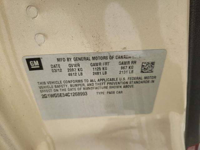 Photo 10 from auction – 2012 CHEVROLET IMPALA LT with VIN 2G1WG5E34C1268993