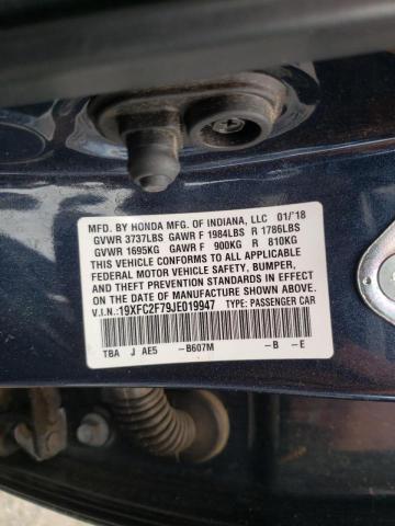 Photo 10 from auction – 2018 HONDA CIVIC EX with VIN 19XFC2F79JE019947