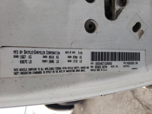 Photo 10 from auction – 2001 DODGE NEON SE with VIN 1B3ES46C71D289656