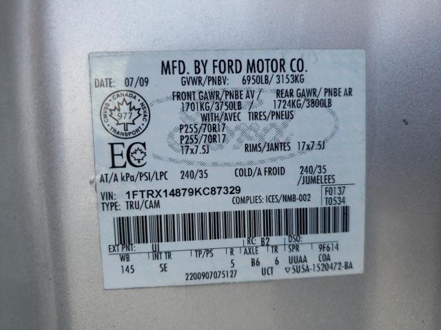 Photo 10 from auction – 2009 FORD F150 SUPER with VIN 1FTRX14879KC87329