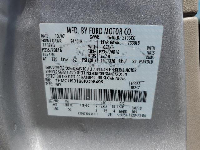 Photo 10 from auction – 2008 FORD ESCAPE XLT with VIN 1FMCU93198KC08495