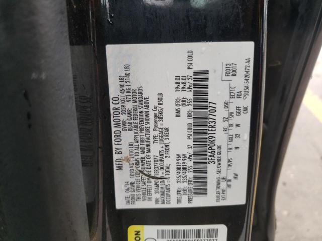 Photo 10 from auction – 2014 FORD FUSION TIT with VIN 3FA6P0K91ER377077