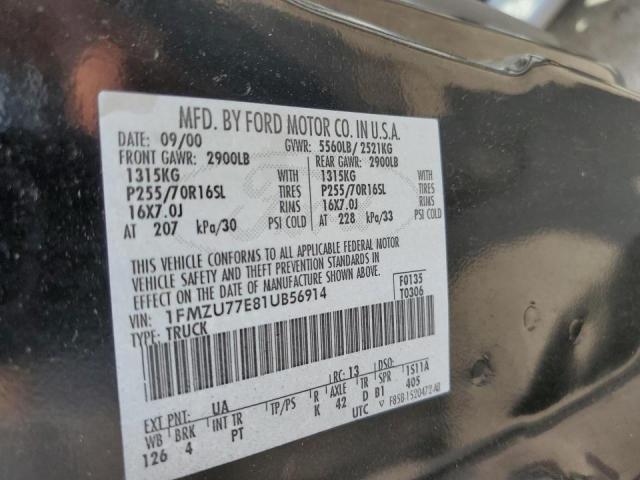 Photo 10 from auction – 2001 FORD EXPLORER S with VIN 1FMZU77E81UB56914