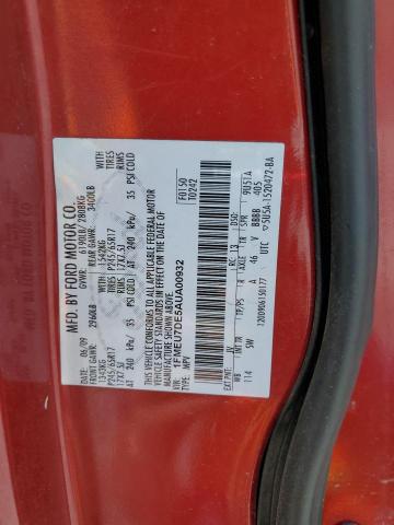 Photo 10 from auction – 2010 FORD EXPLORER X with VIN 1FMEU7DE5AUA00932