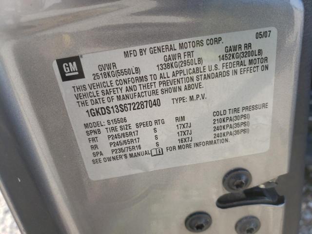 Photo 10 from auction – 2007 GMC ENVOY with VIN 1GKDS13S672287040