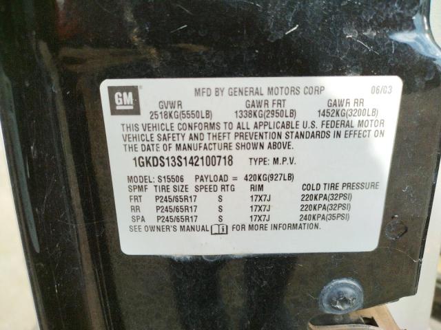 Photo 10 from auction – 2004 GMC ENVOY with VIN 1GKDS13S142100718