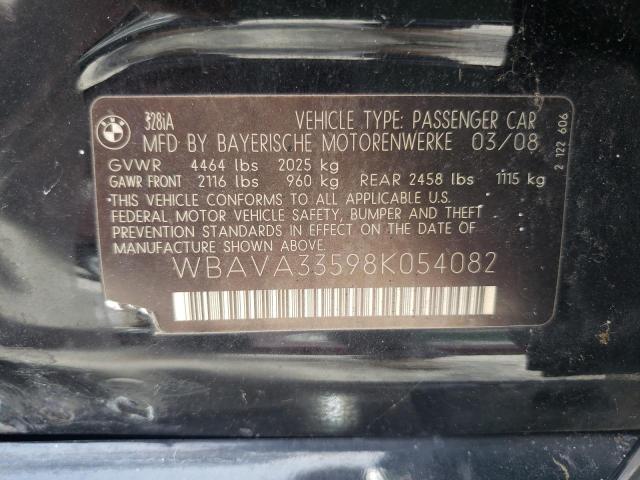 Photo 10 from auction – 2008 BMW 328 I with VIN WBAVA33598K054082
