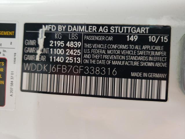 Photo 10 from auction – 2016 MERCEDES-BENZ E 400 with VIN WDDKJ6FB7GF338316