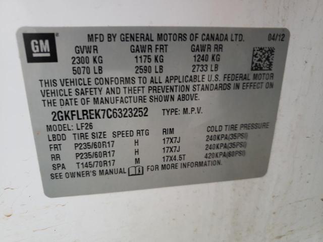 Photo 10 from auction – 2012 GMC TERRAIN SL with VIN 2GKFLREK7C6323252