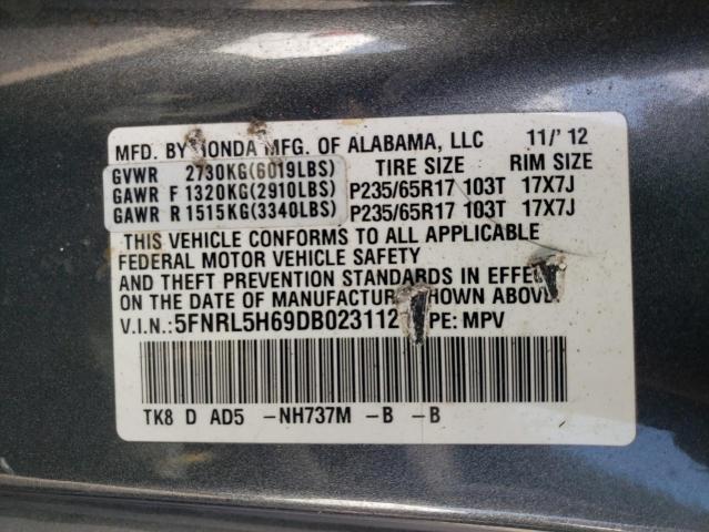 Photo 10 from auction – 2013 HONDA ODYSSEY EX with VIN 5FNRL5H69DB023112