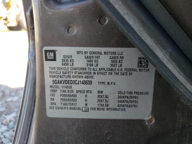 Photo 10 from auction – 2012 BUICK ENCLAVE with VIN 5GAKVDED0CJ143639