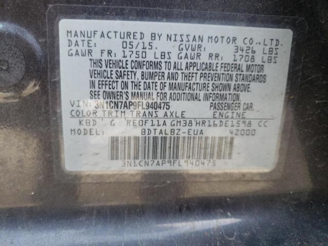 Photo 10 from auction – 2015 NISSAN VERSA S with VIN 3N1CN7AP9FL940475