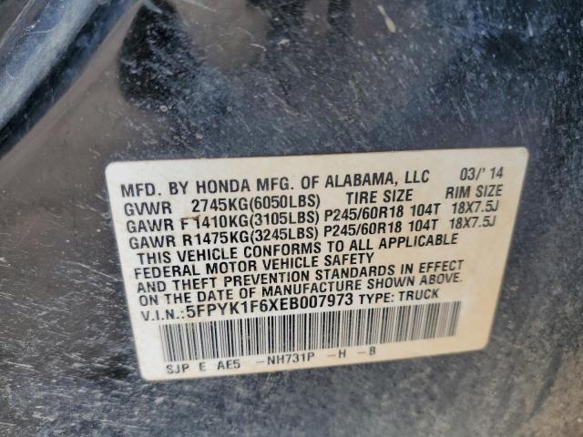 Photo 10 from auction – 2014 HONDA RIDGELINE with VIN 5FPYK1F6XEB007973