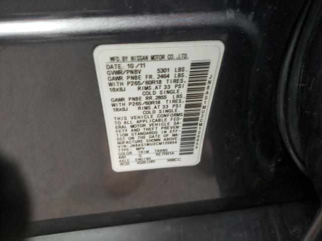 Photo 10 from auction – 2012 INFINITI FX35 with VIN JN8AS1MU2CM120854