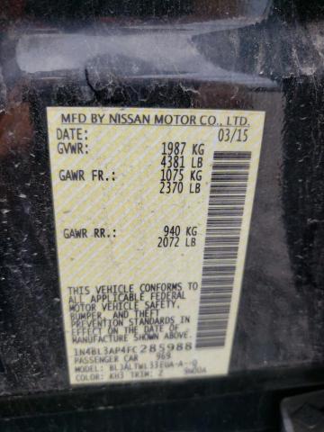 Photo 10 from auction – 2015 NISSAN ALTIMA 3.5 with VIN 1N4BL3AP4FC285988