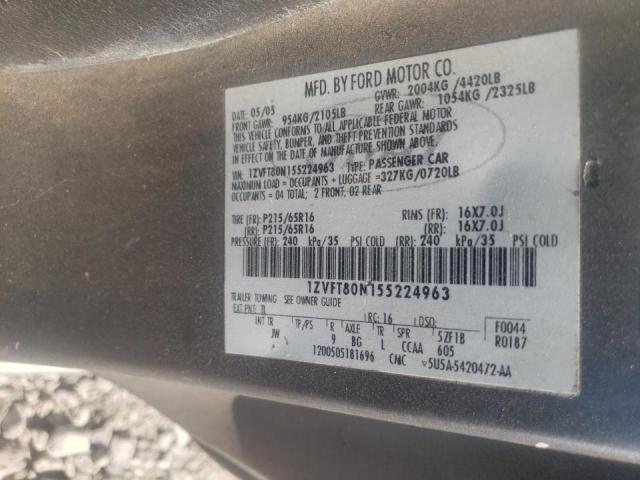 Photo 10 from auction – 2005 FORD MUSTANG with VIN 1ZVFT80N155224963