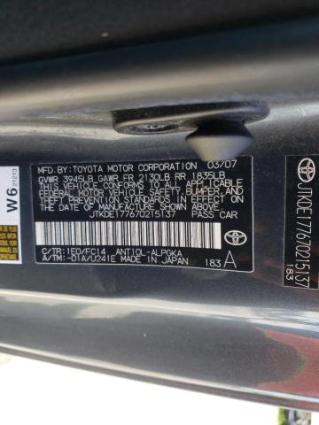 Photo 10 from auction – 2007 TOYOTA SCION TC with VIN JTKDE177670215137