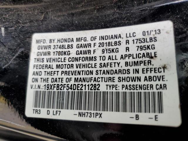 Photo 10 from auction – 2013 HONDA CIVIC LX with VIN 19XFB2F54DE211282