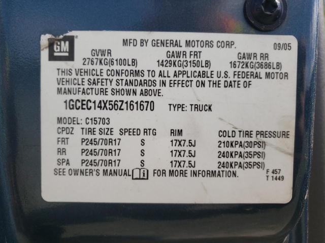 Photo 10 from auction – 2006 CHEVROLET SILVERADO with VIN 1GCEC14X56Z161670