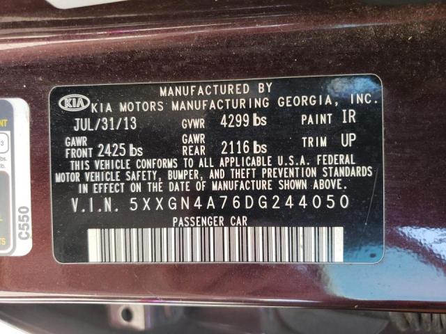Photo 10 from auction – 2013 KIA OPTIMA EX with VIN 5XXGN4A76DG244050