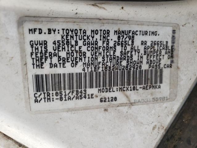 Photo 10 from auction – 1998 TOYOTA AVALON XL with VIN 4T1BF18B2WU282920