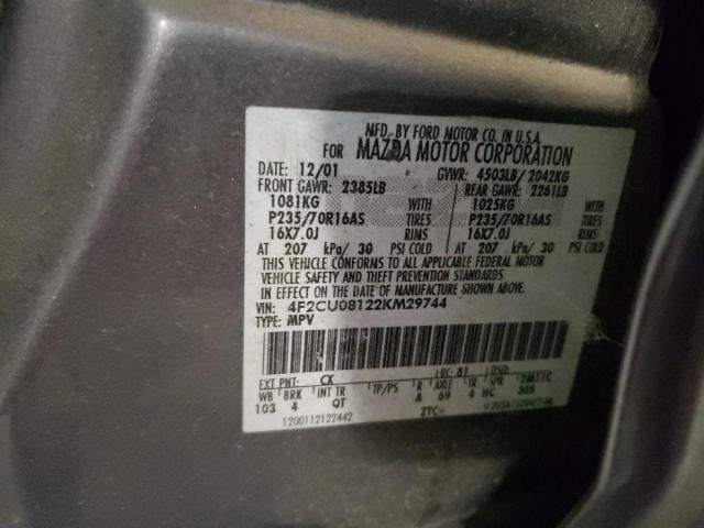Photo 10 from auction – 2002 MAZDA TRIBUTE LX with VIN 4F2CU08122KM29744