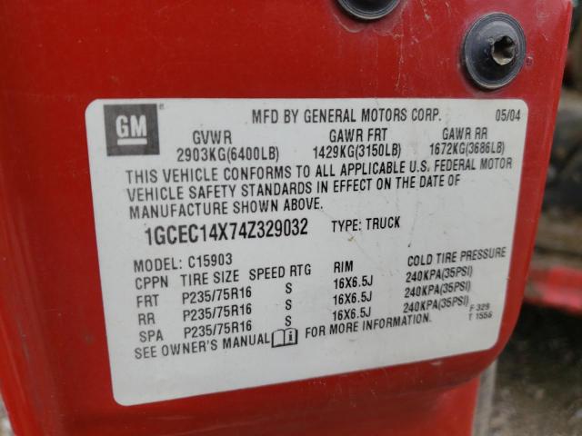 Photo 10 from auction – 2004 CHEVROLET SILVERADO with VIN 1GCEC14X74Z329032
