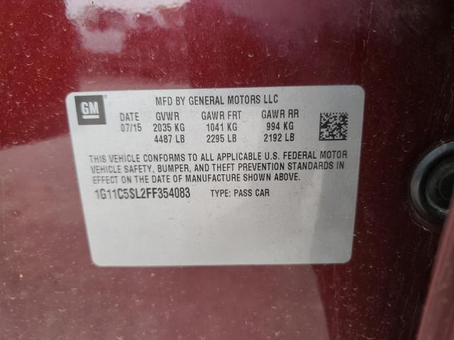 Photo 10 from auction – 2015 CHEVROLET MALIBU 1LT with VIN 1G11C5SL2FF354083