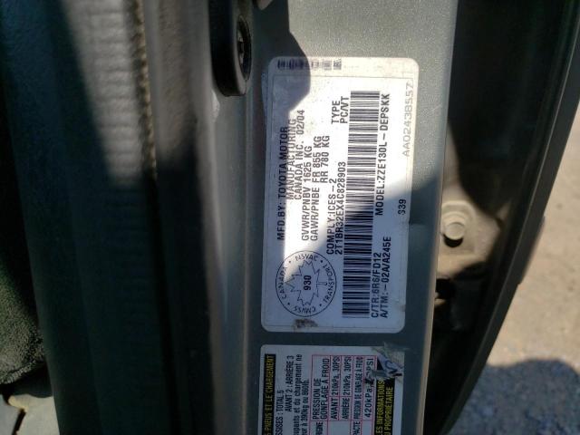 Photo 10 from auction – 2004 TOYOTA COROLLA CE with VIN 2T1BR32EX4C828903