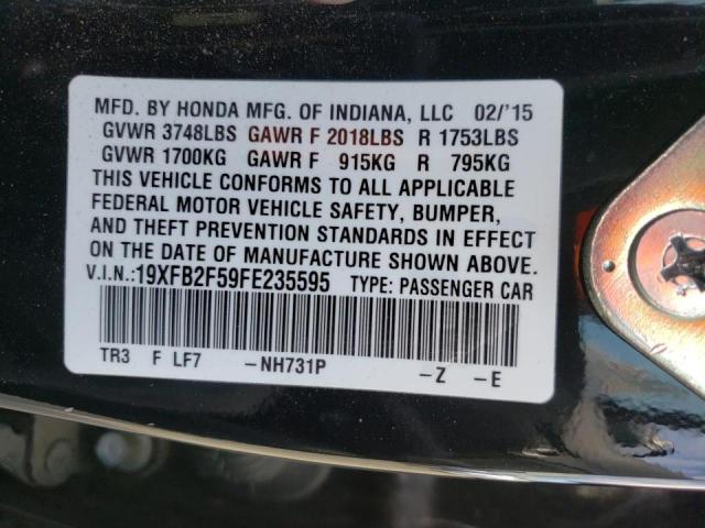 Photo 10 from auction – 2015 HONDA CIVIC LX with VIN 19XFB2F59FE235595